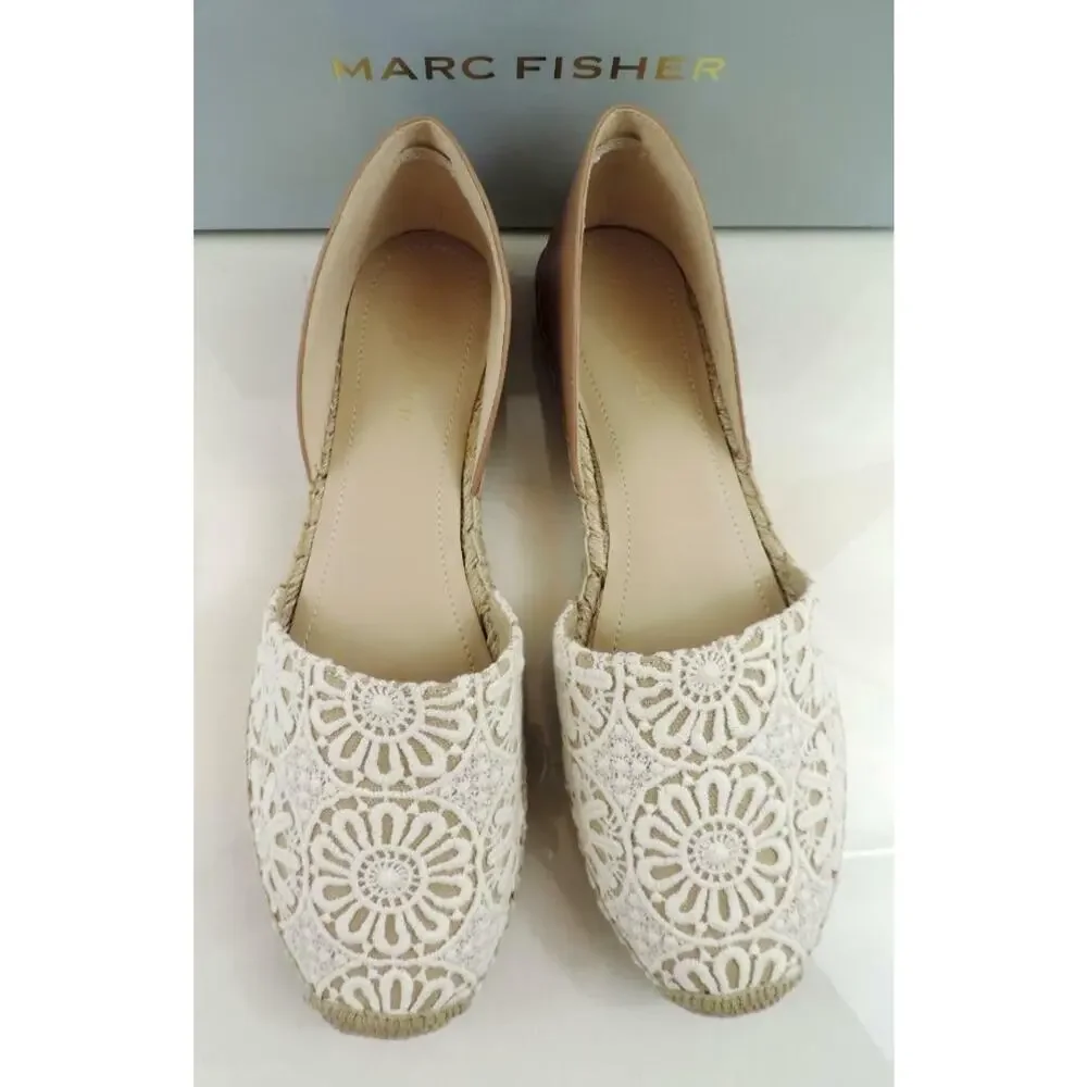 Marc Fisher Manda 3 Two Piece Espadrille Flats Natural Multi Fabric Size 8 - Picture 6 of 10